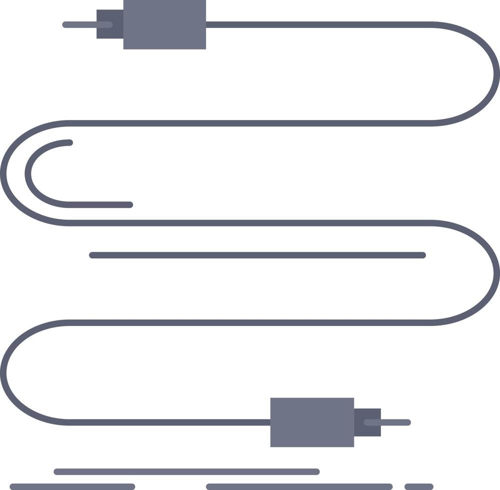 cable de audio cable cable de sonido vector de icono de color plano