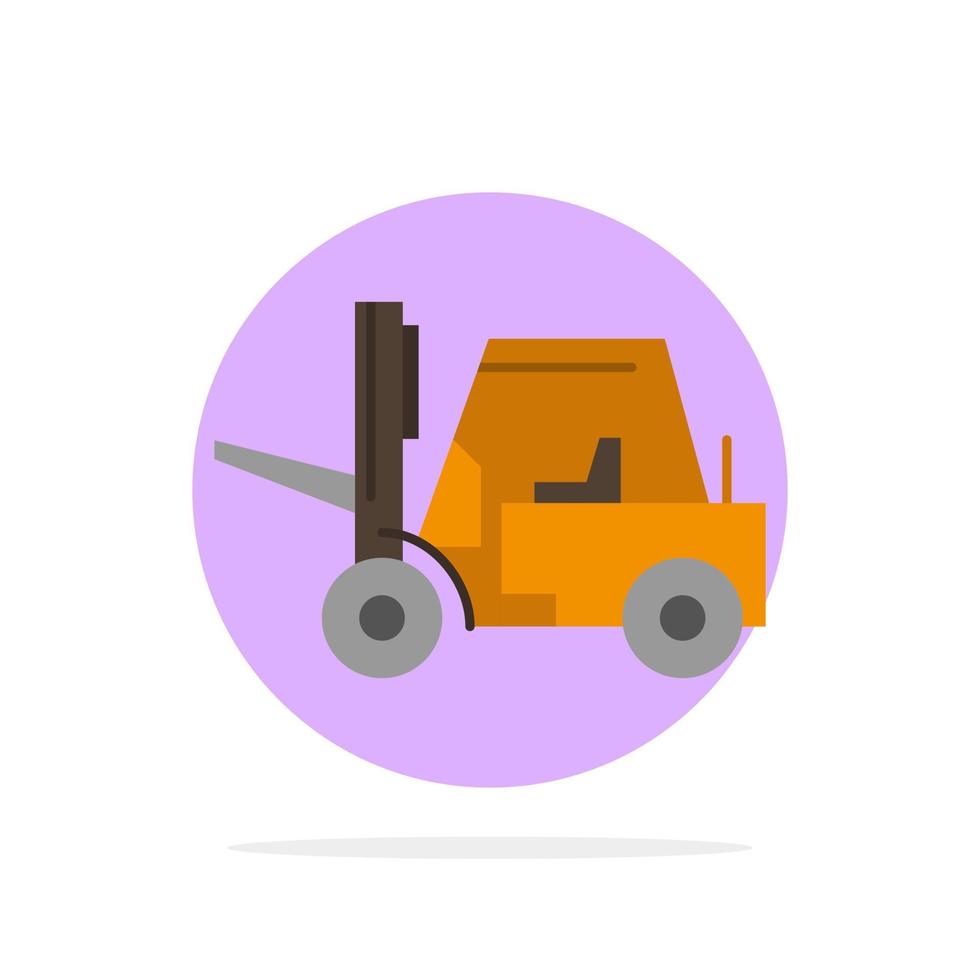 Lifter Lifting Truck Transport Abstract Circle Background Flat color Icon vector
