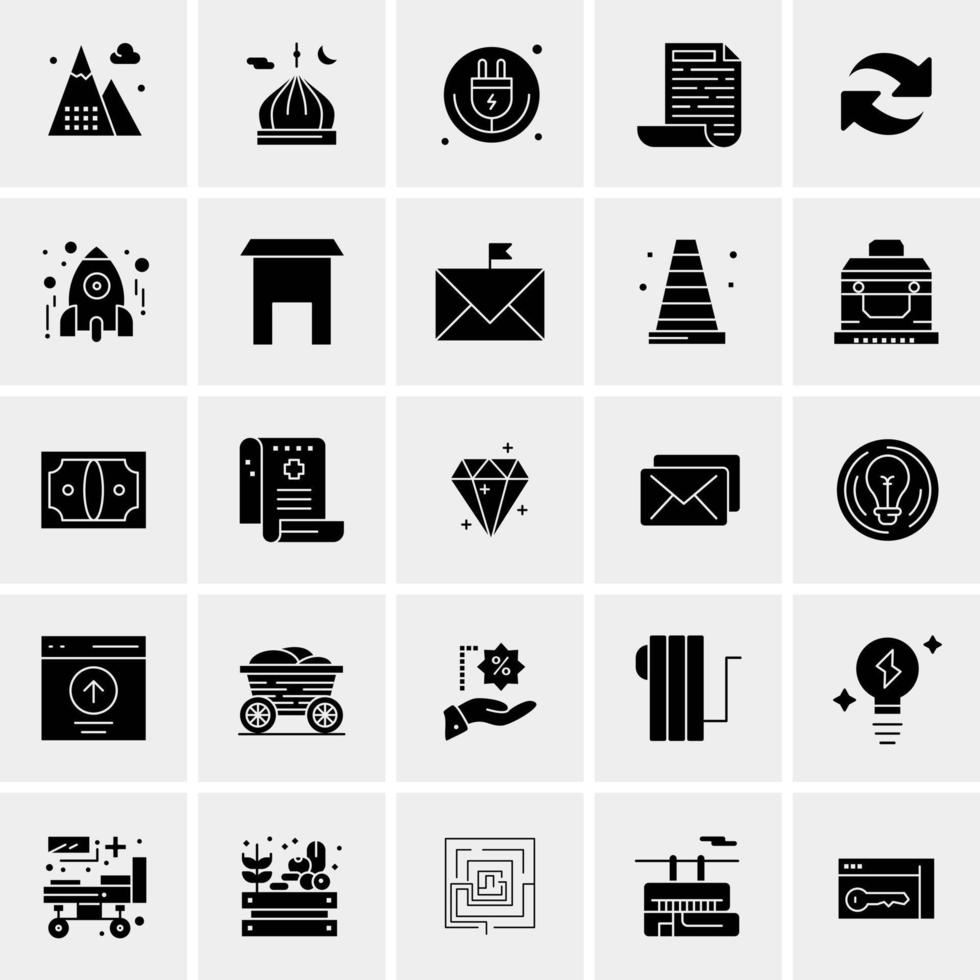 25 iconos de negocios universales vector ilustración de icono creativo para usar en proyectos relacionados con la web y dispositivos móviles