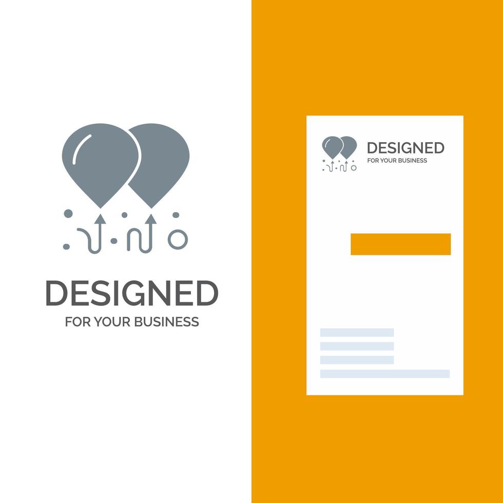Balloon Fly Motivation Grey Logo Design and Business Card Template vector