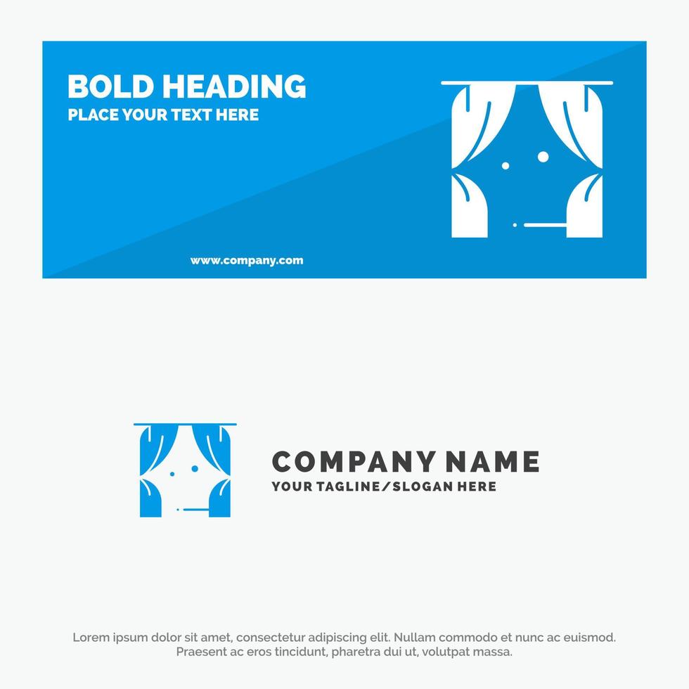 Entertainment Leisure Theatre Usa SOlid Icon Website Banner and Business Logo Template vector