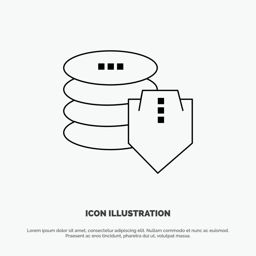 Shield Dollar Security Secure Line Icon Vector
