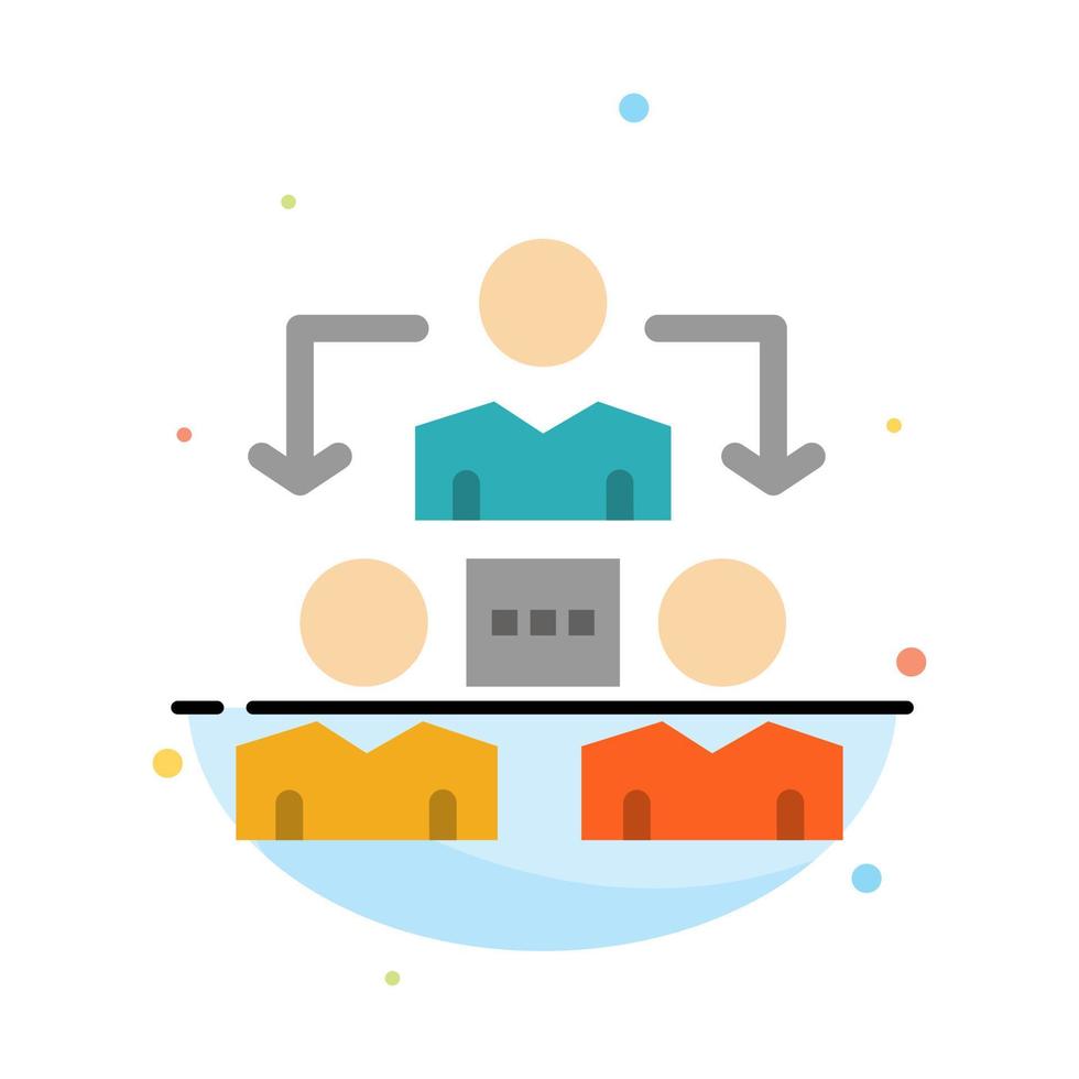 Connection Meeting Office Communication Abstract Flat Color Icon Template vector
