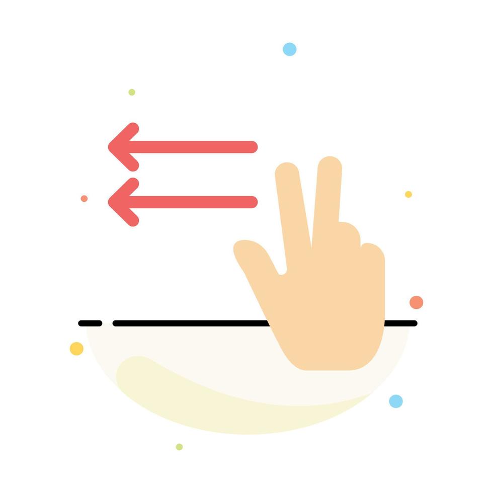 Fingers Gesture Lefts Abstract Flat Color Icon Template vector