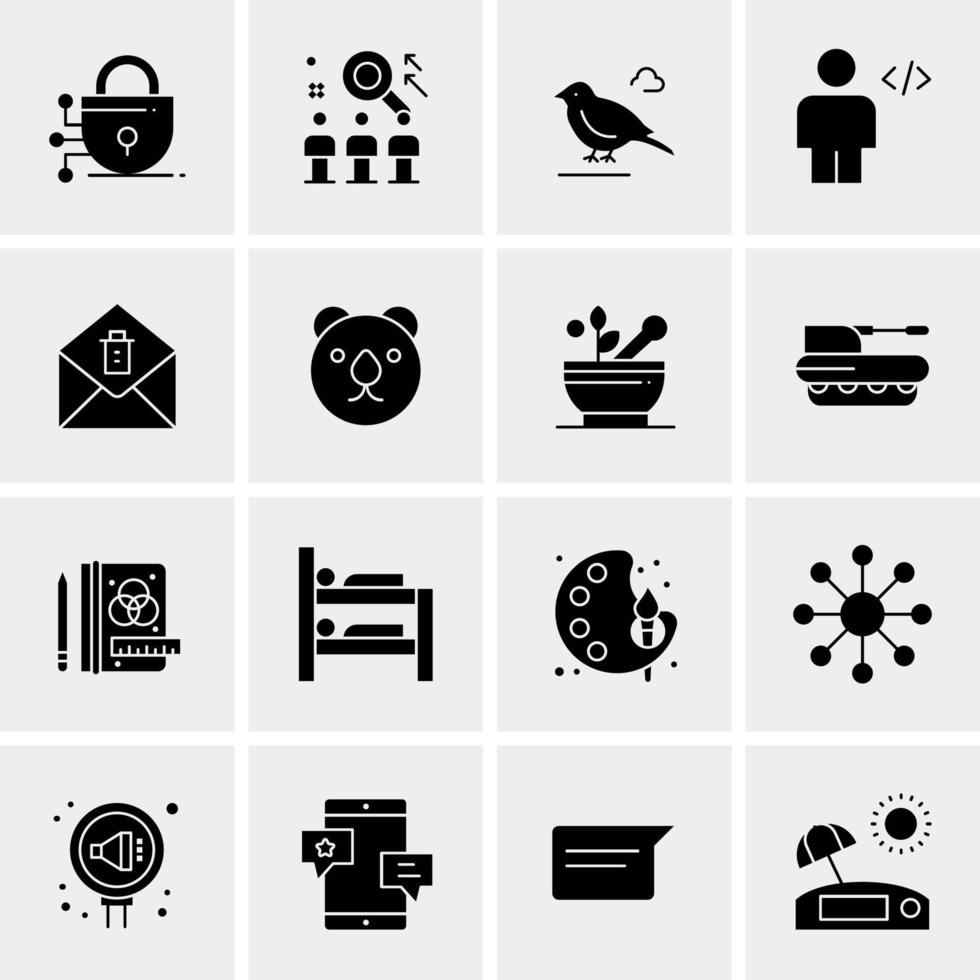 16 iconos de negocios universales vector ilustración de icono creativo para usar en proyectos relacionados con la web y dispositivos móviles