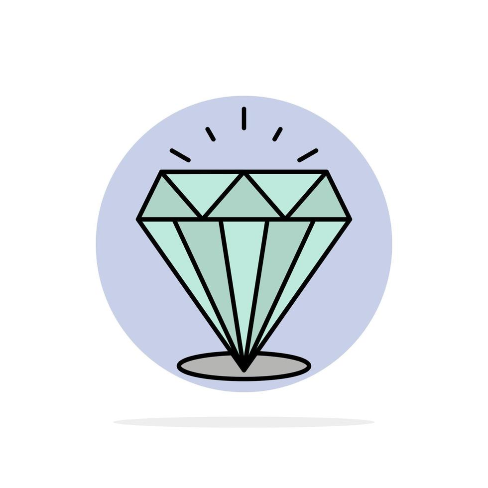 Diamond Shine Expensive Stone Abstract Circle Background Flat color Icon vector