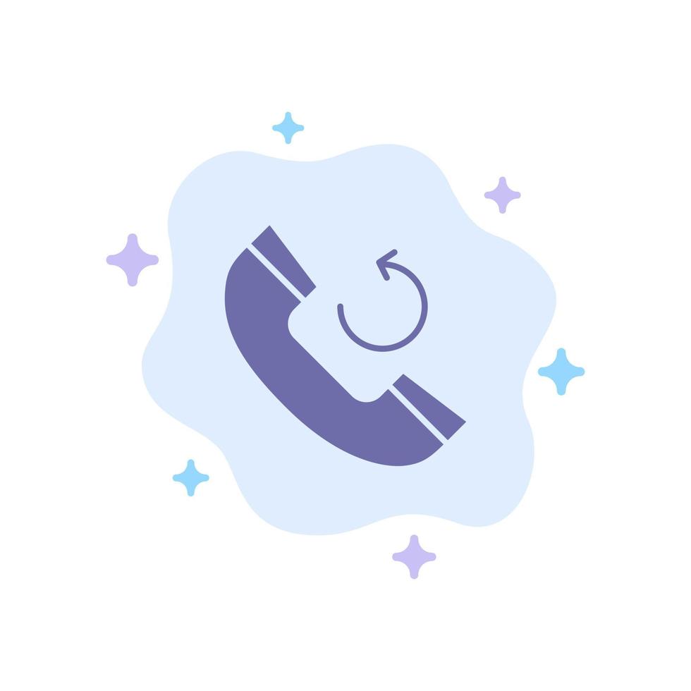 Call Phone Callback Blue Icon on Abstract Cloud Background vector