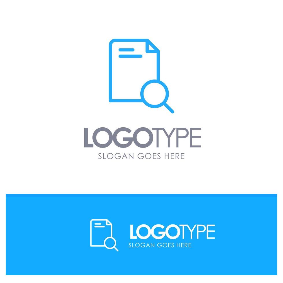 Search Research File Document Blue outLine Logo with place for tagline vector