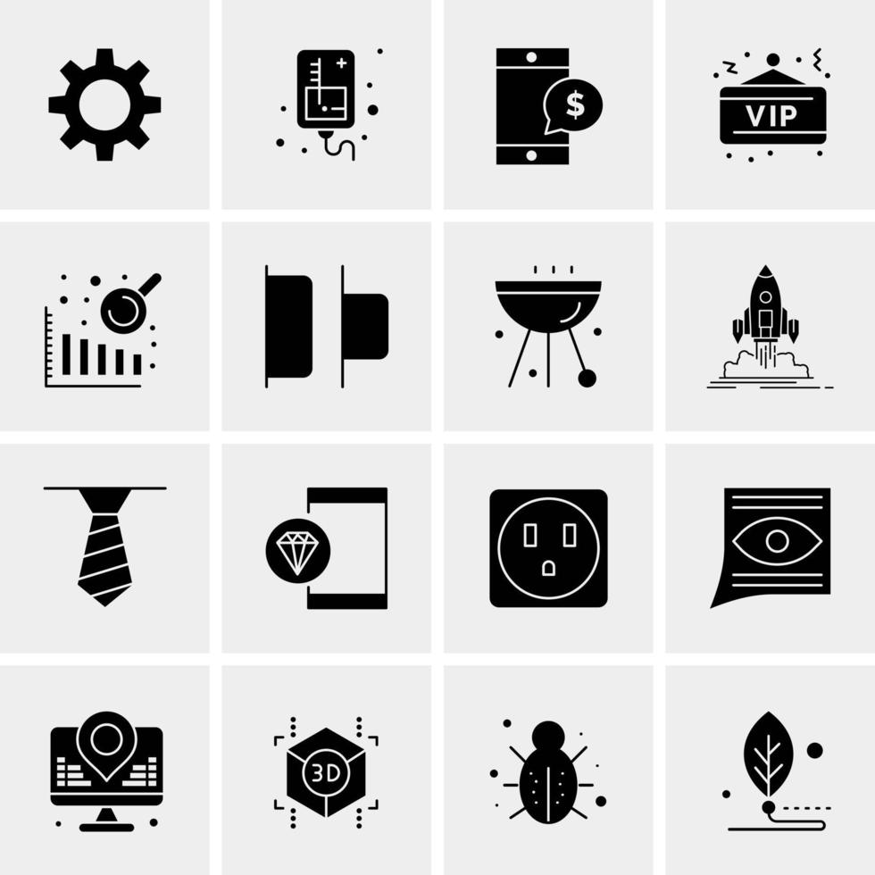 16 iconos de negocios universales vector ilustración de icono creativo para usar en proyectos relacionados con la web y dispositivos móviles