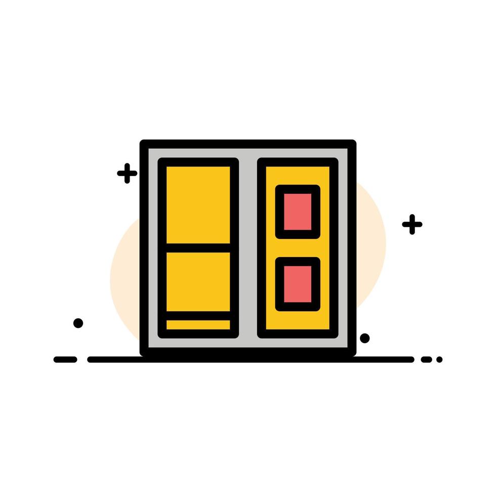 Building House Door  Business Flat Line Filled Icon Vector Banner Template