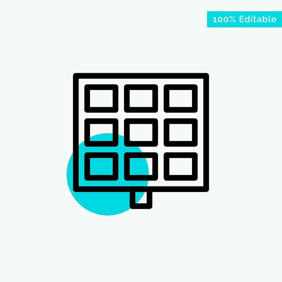 Panel Solar Construction turquoise highlight circle point Vector icon