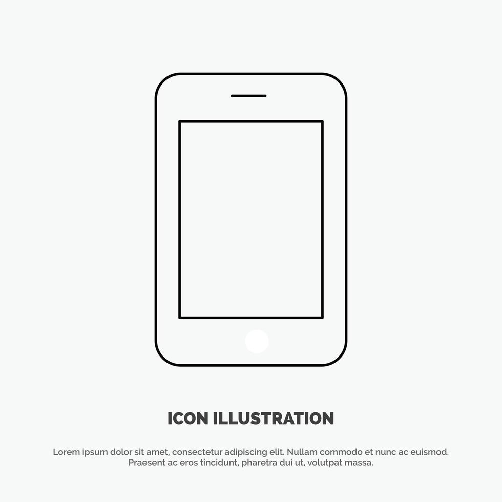 Cell Mobile Phone Call Line Icon Vector