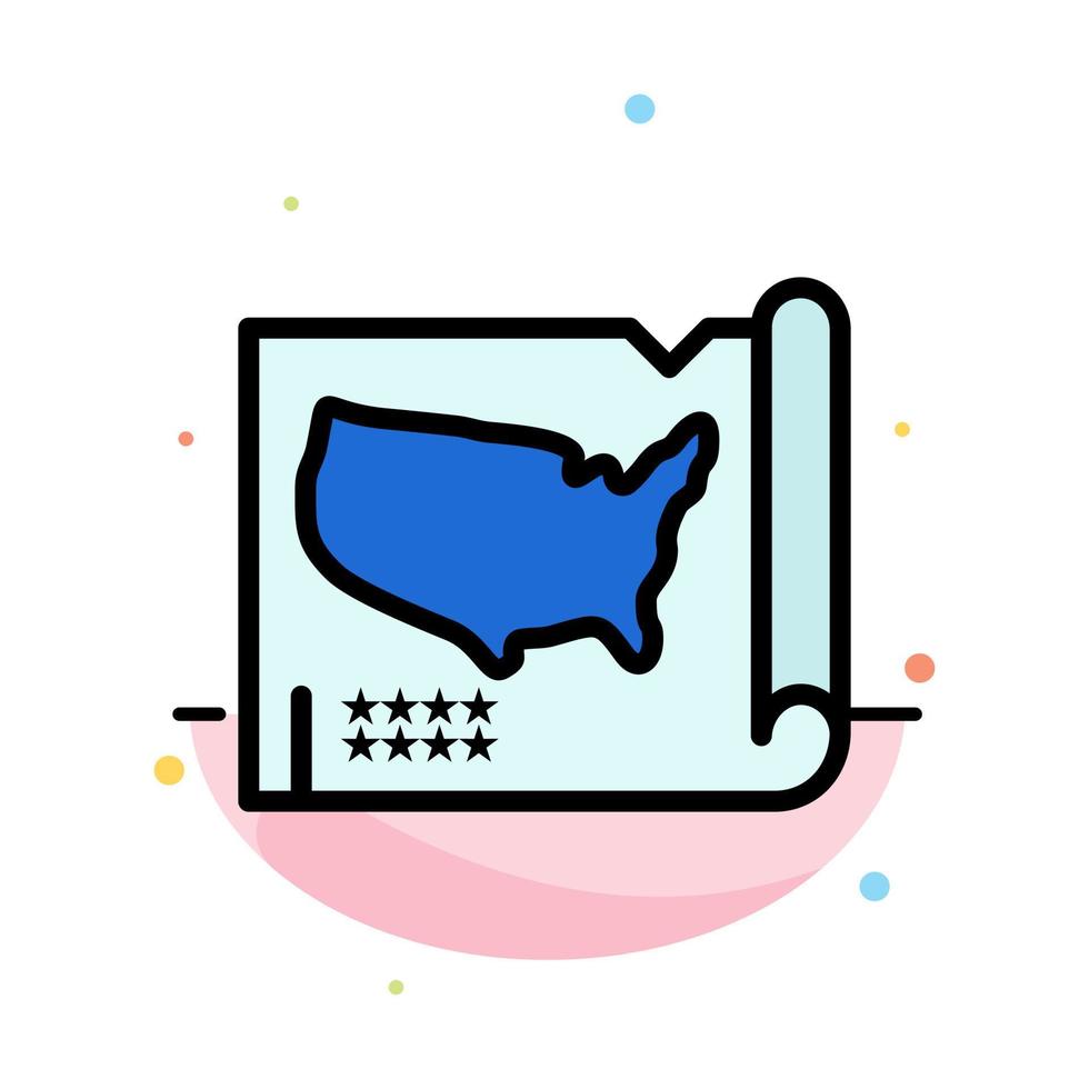 Map States United Usa Abstract Flat Color Icon Template vector