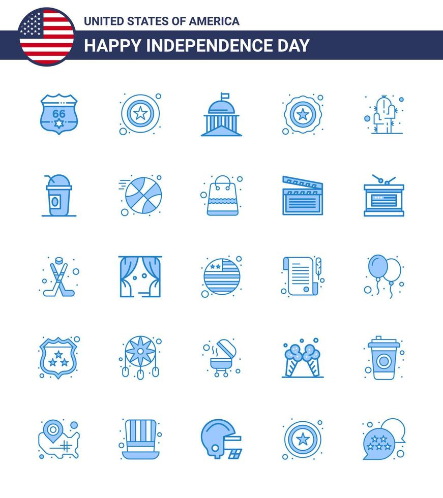 paquete grande de 25 estados unidos feliz día de la independencia estados unidos vector blues y símbolos editables de flor estados unidos estrella de la ciudad elementos de diseño vectorial editables irlandeses del día de estados unidos