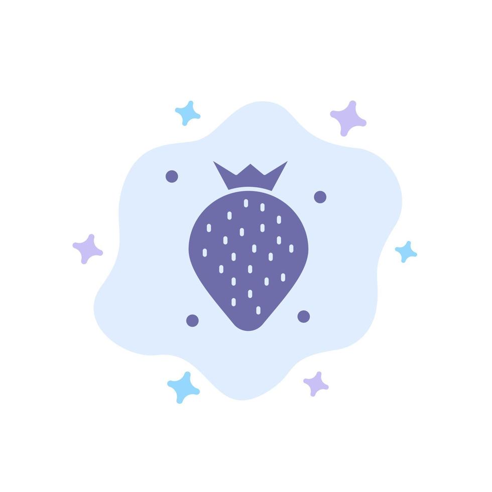 Strawberry Food Fruit Berry Blue Icon on Abstract Cloud Background vector