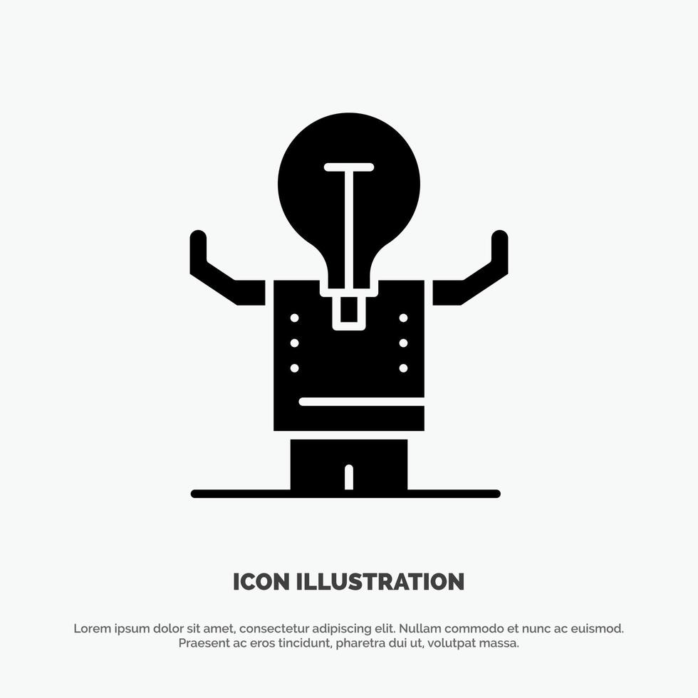 Business Improvement Man Person Potential solid Glyph Icon vector