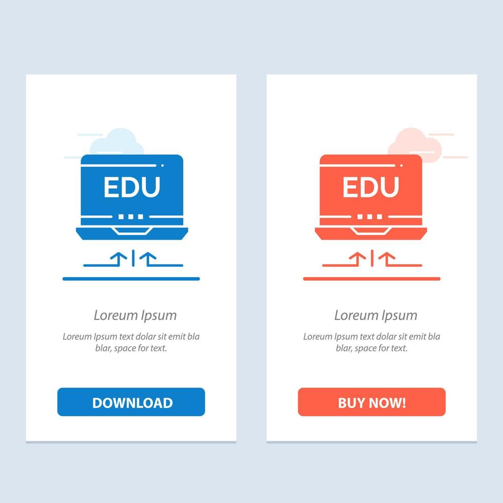 Laptop Hardware Arrow Education  Blue and Red Download and Buy Now web Widget Card Template vector