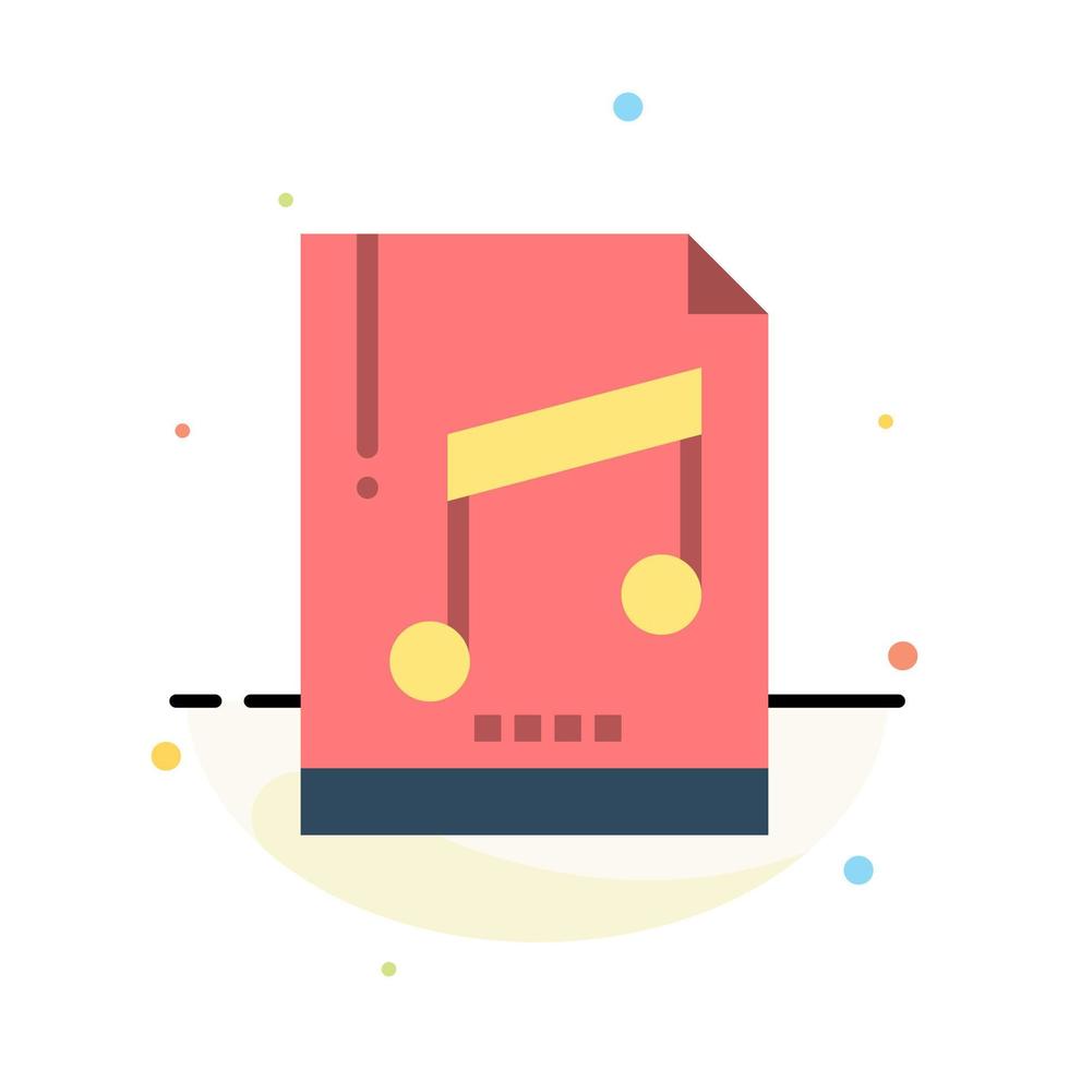 Audio Computer File Mp3 Sample Abstract Flat Color Icon Template vector