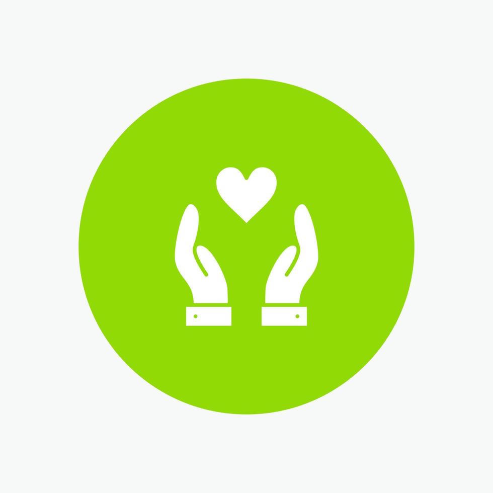 Hand Love Charity white glyph icon vector