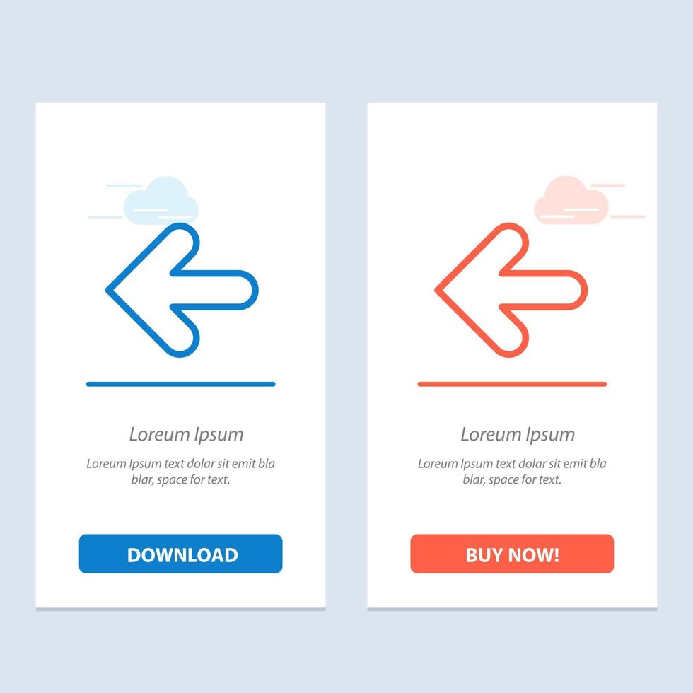Arrow Arrows Back Point Back  Blue and Red Download and Buy Now web Widget Card Template vector