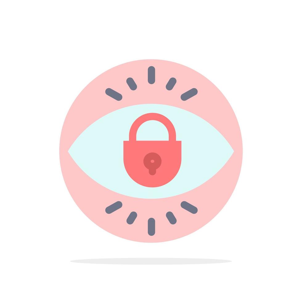 Eye Internet Security Lock Abstract Circle Background Flat color Icon vector