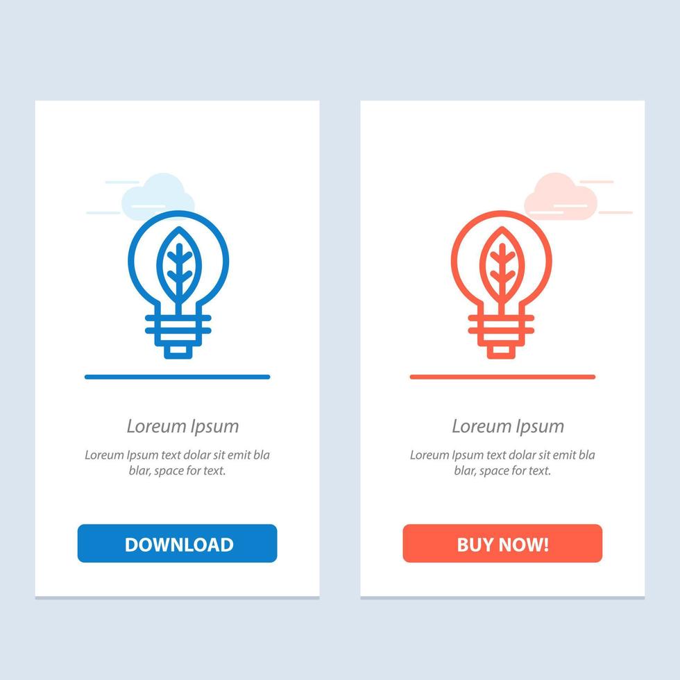Nature Of Power Bulb  Blue and Red Download and Buy Now web Widget Card Template vector