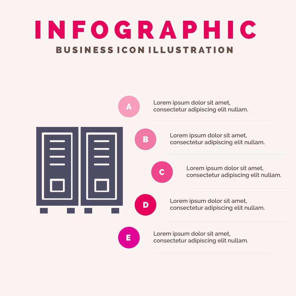 Education Library Read Reading Solid Icon Infographics 5 Steps Presentation Background vector