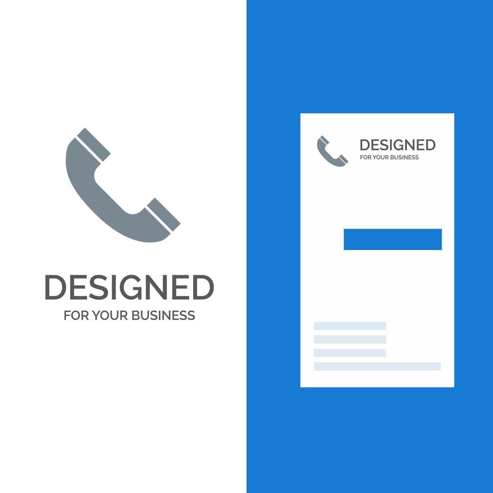 Call Phone Telephone Grey Logo Design and Business Card Template vector