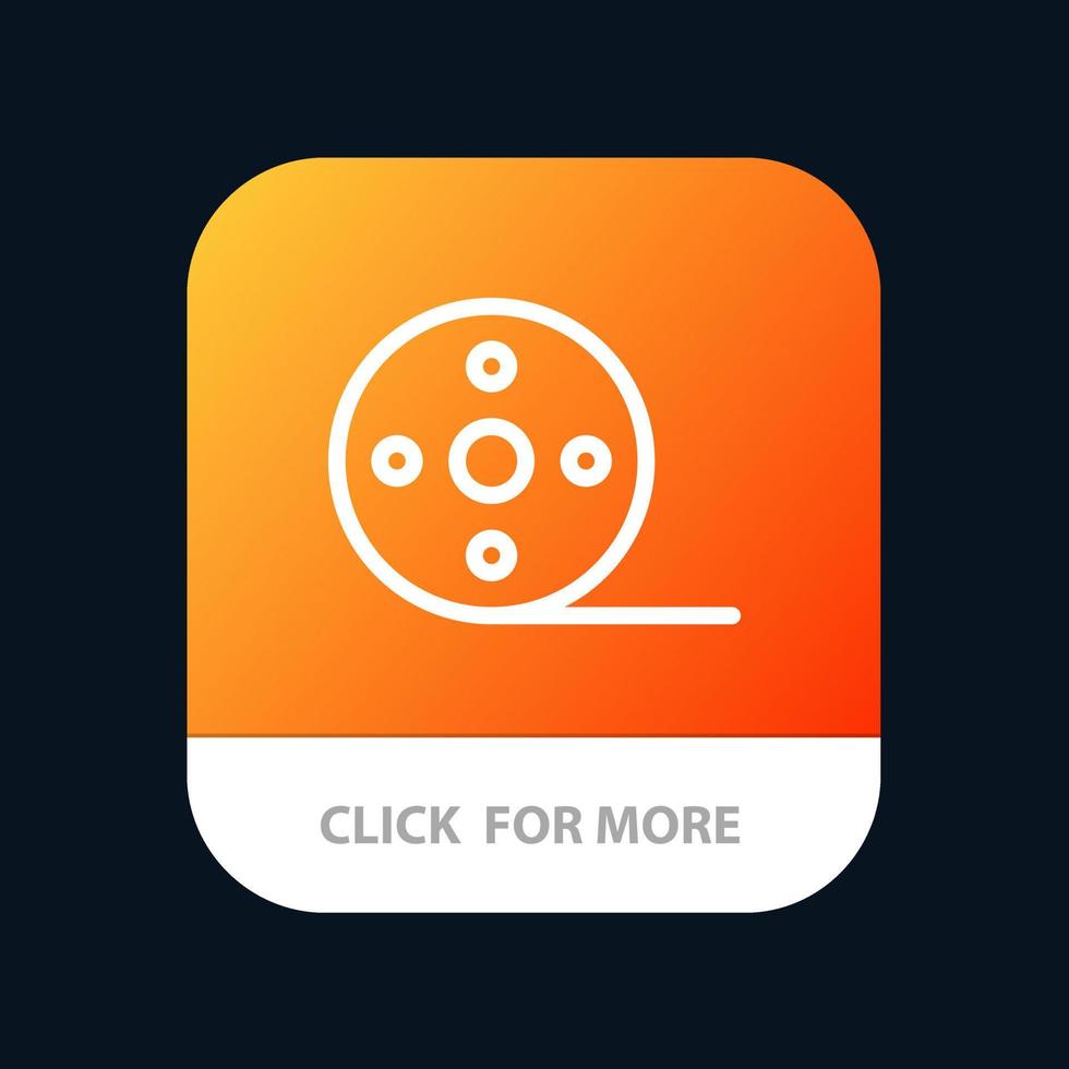 Album Film Movie Reel Mobile App Button Android and IOS Line Version vector