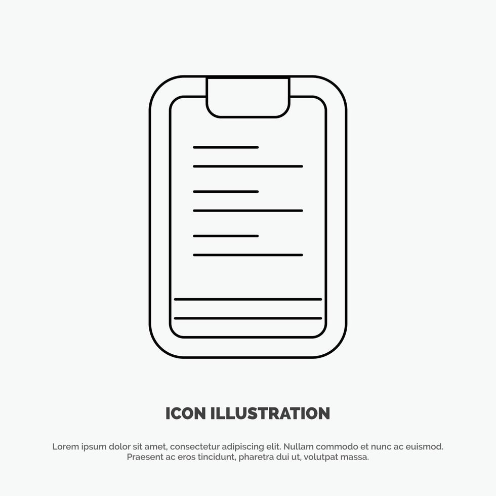 Clipboard Text Board Motivation Line Icon Vector