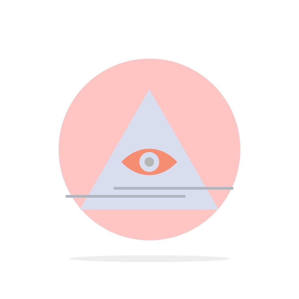 Eye Illuminati Pyramid Triangle Abstract Circle Background Flat color Icon vector