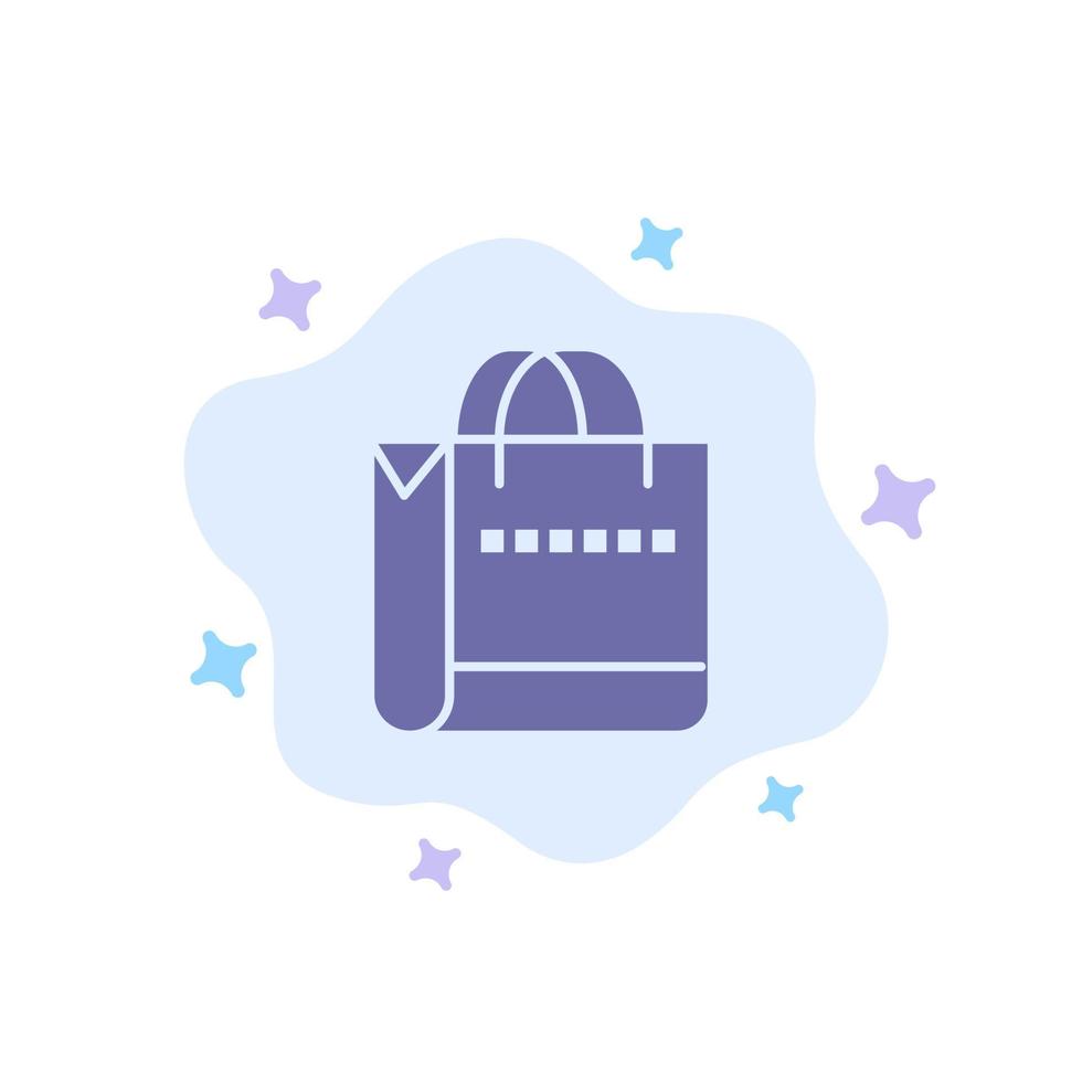 Bag Handbag Shopping Shop Blue Icon on Abstract Cloud Background vector