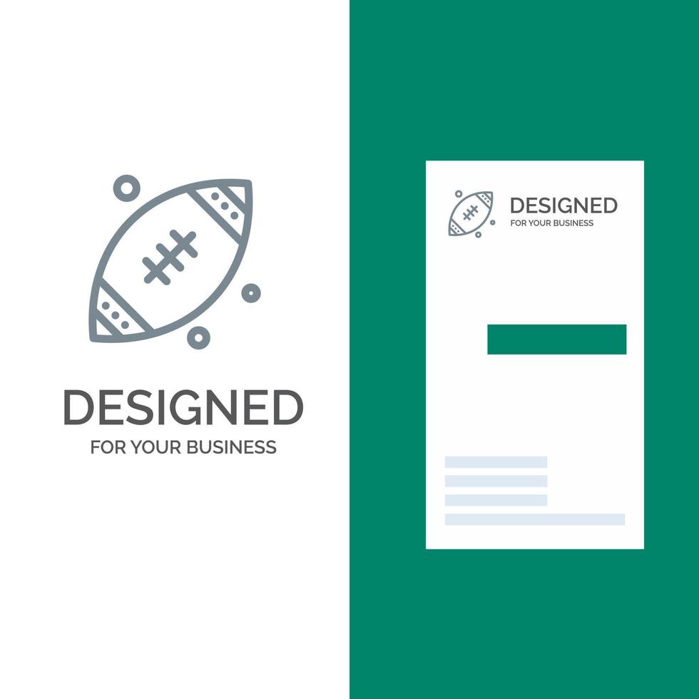 pelota de rugby deportes irlanda diseño de logotipo gris y plantilla de tarjeta de visita vector