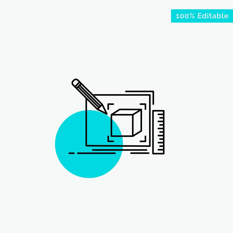 Drawing Art Sketch Line Pencil turquoise highlight circle point Vector icon