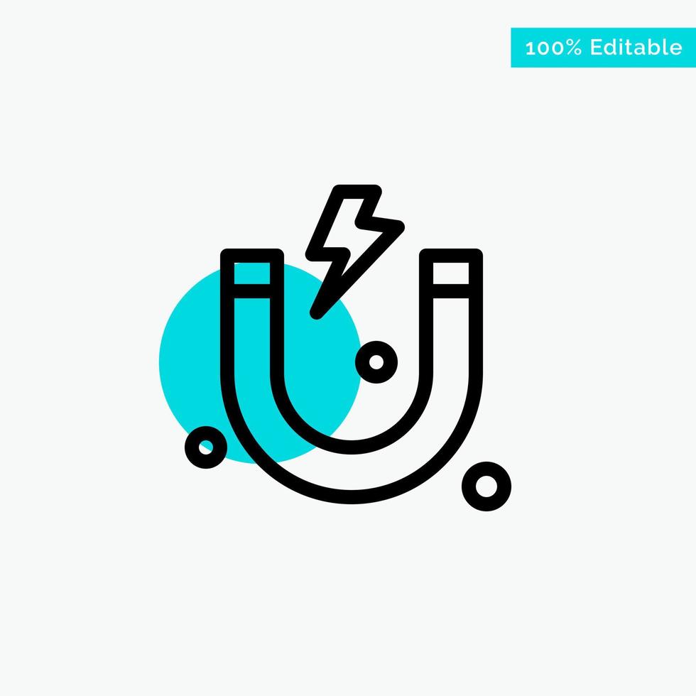 Attraction Magnet Science turquoise highlight circle point Vector icon