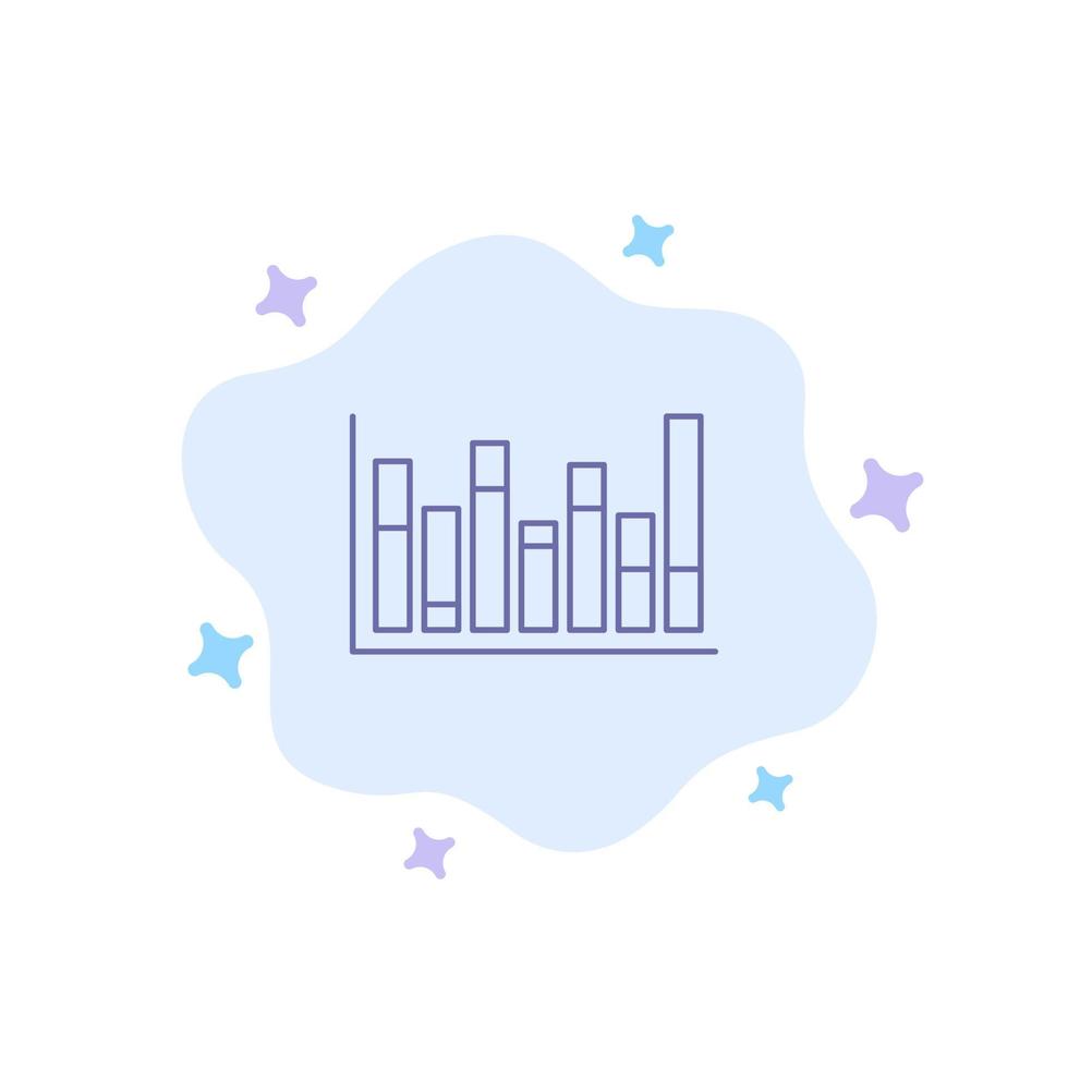 Graph Line Up Down  Blue Icon on Abstract Cloud Background vector