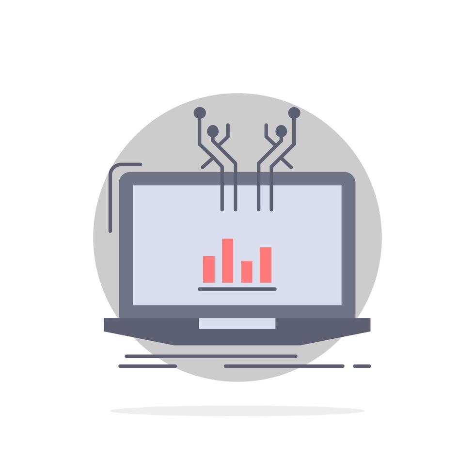 Analysis analytical management online platform Flat Color Icon Vector