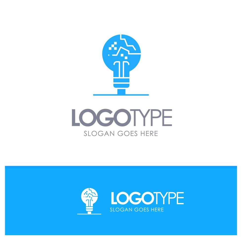 Concept Copycat Fail Fake Idea Blue Solid Logo with place for tagline vector