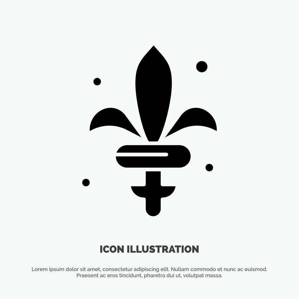 Game Sword Weapon Madrigal solid Glyph Icon vector