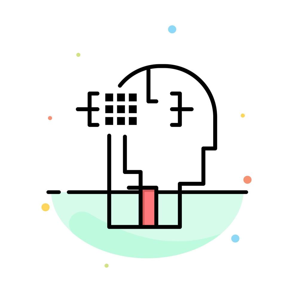 plantilla de icono de color plano abstracto de cabeza de hombre humano artificial vector