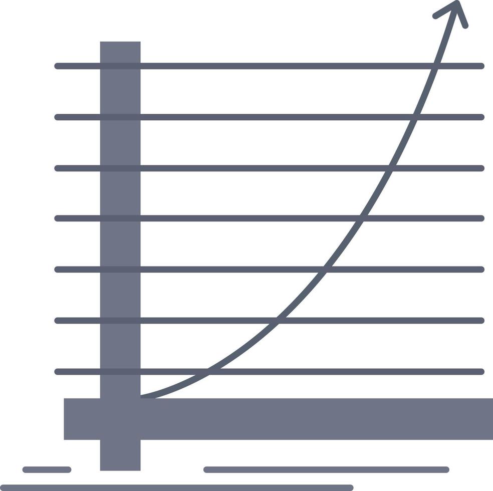 Arrow chart curve experience goal Flat Color Icon Vector