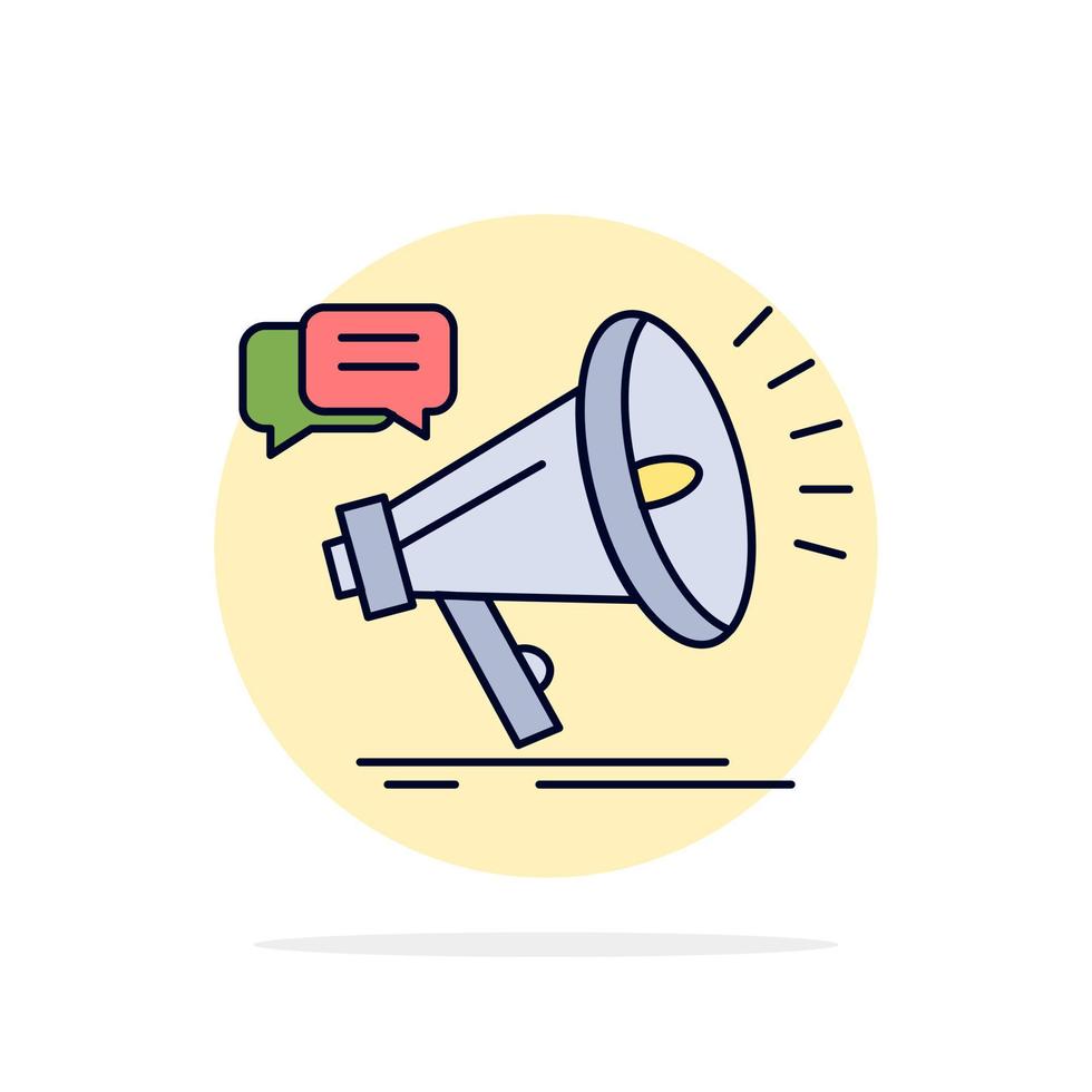 marketing megaphone announcement promo promotion Flat Color Icon Vector