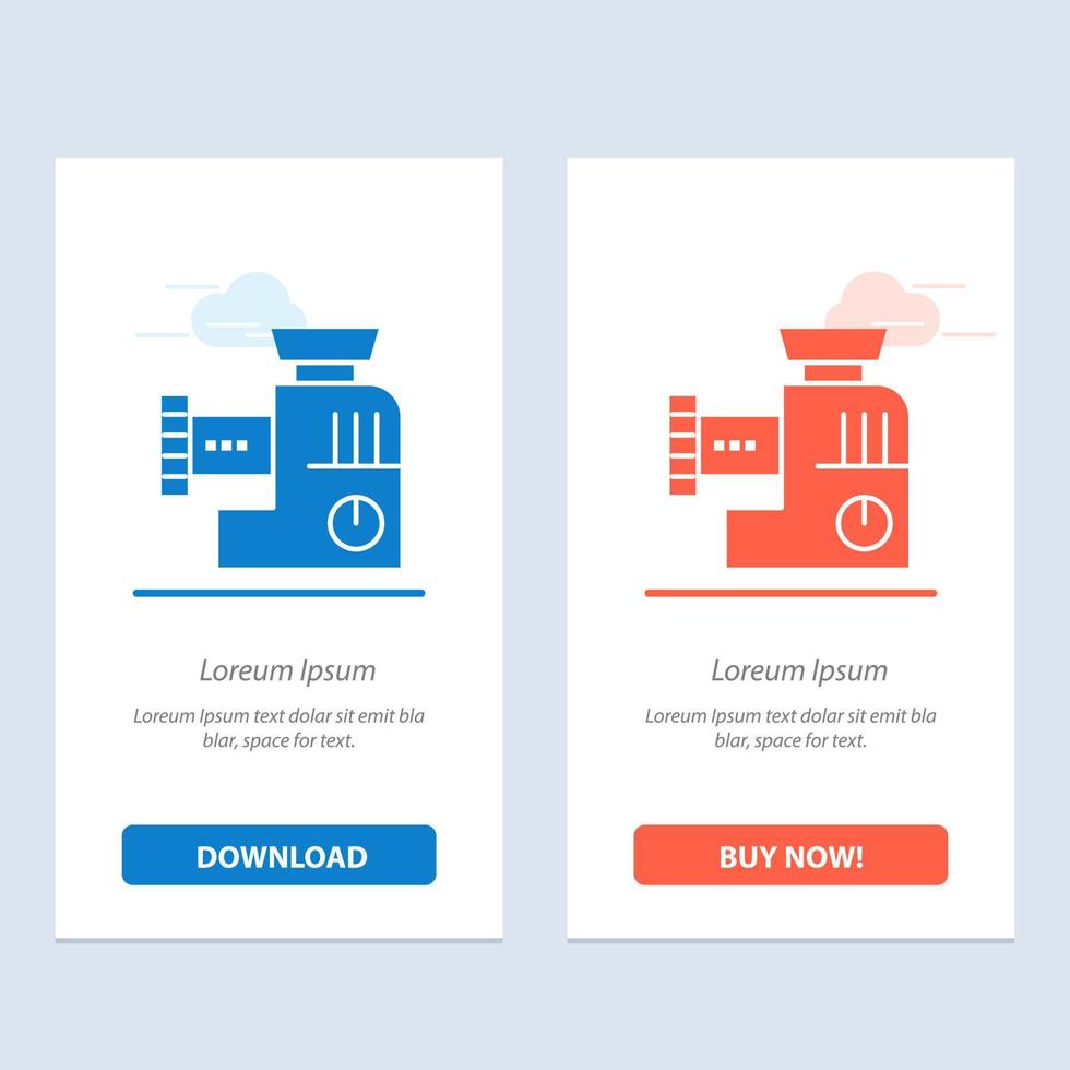 Mixer Kitchen Manual Mix  Blue and Red Download and Buy Now web Widget Card Template vector