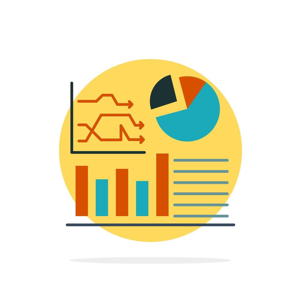 Graph Success Flowchart Business Abstract Circle Background Flat color Icon vector