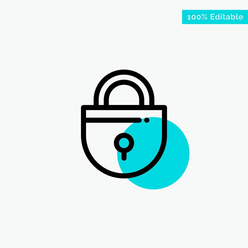 Internet Lock Locked Security turquoise highlight circle point Vector icon