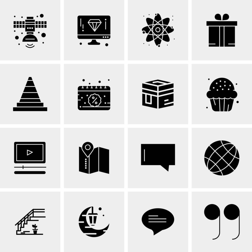 16 iconos de negocios universales vector ilustración de icono creativo para usar en proyectos relacionados con la web y dispositivos móviles