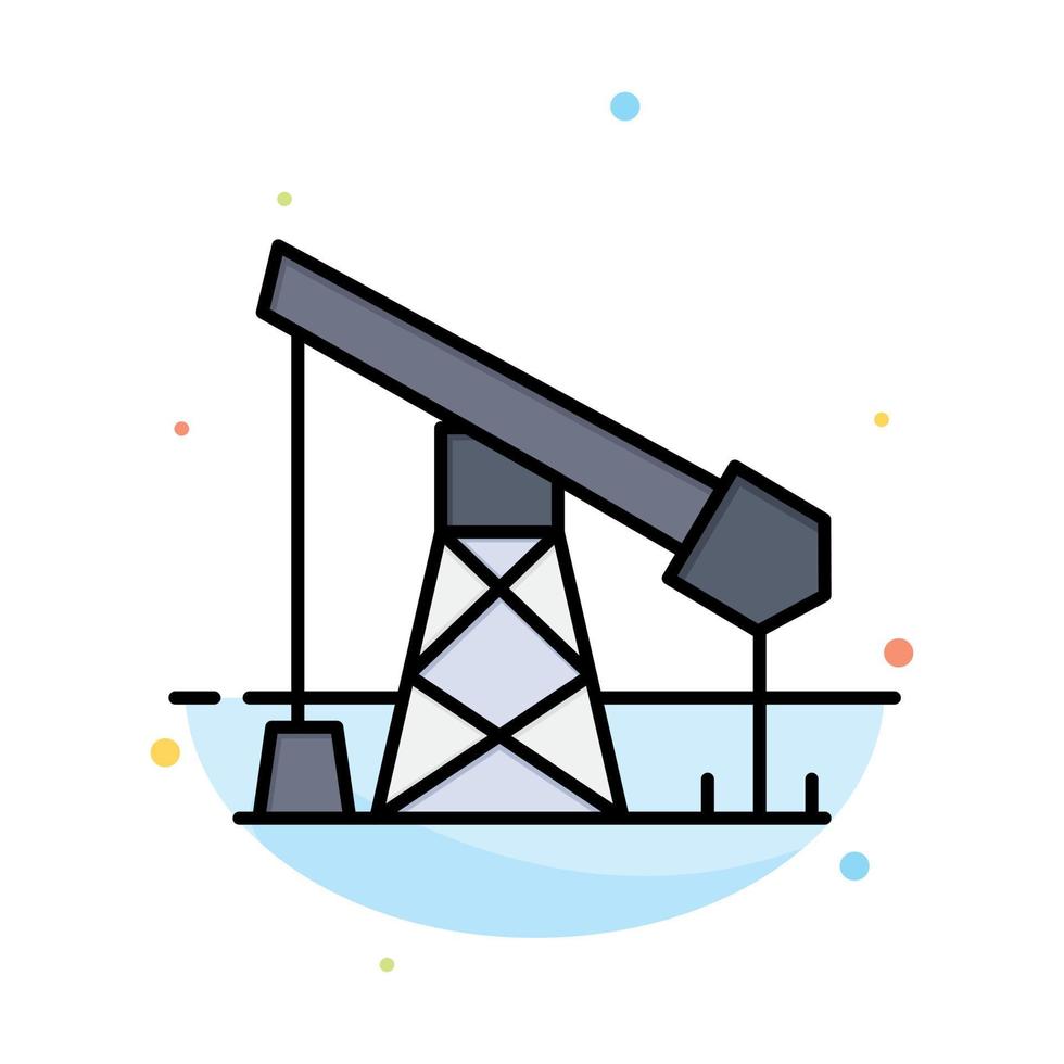 Construction Industry Oil Gas Abstract Flat Color Icon Template vector