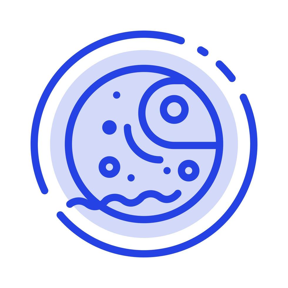 Distant Gas Giant Planet Blue Dotted Line Line Icon vector