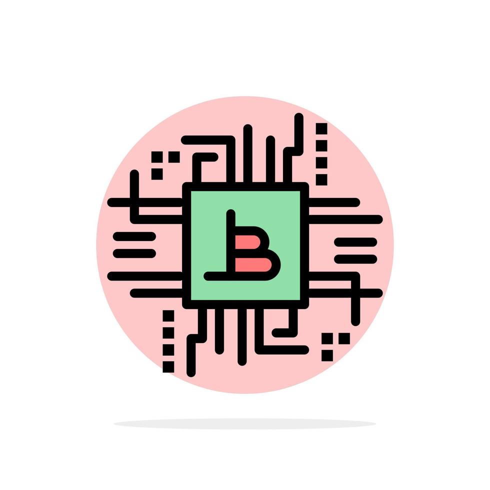 industria del dinero bitcoin computadora finanzas círculo abstracto fondo color plano icono vector
