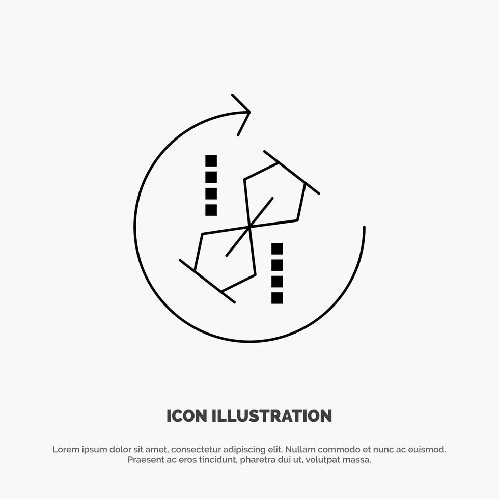 Puzzle Repeat Recycle Puzzle Joint Line Icon Vector